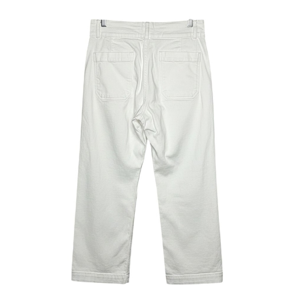 Maeve Anthropologie The Colette White Wide Leg Cropped Pants Womens Size 28 - Picture 6 of 9